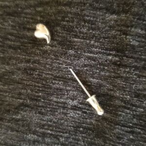 Vintage MONET signed Silver Tone Heart Stick Hat Lapel Pin Valentine's Day